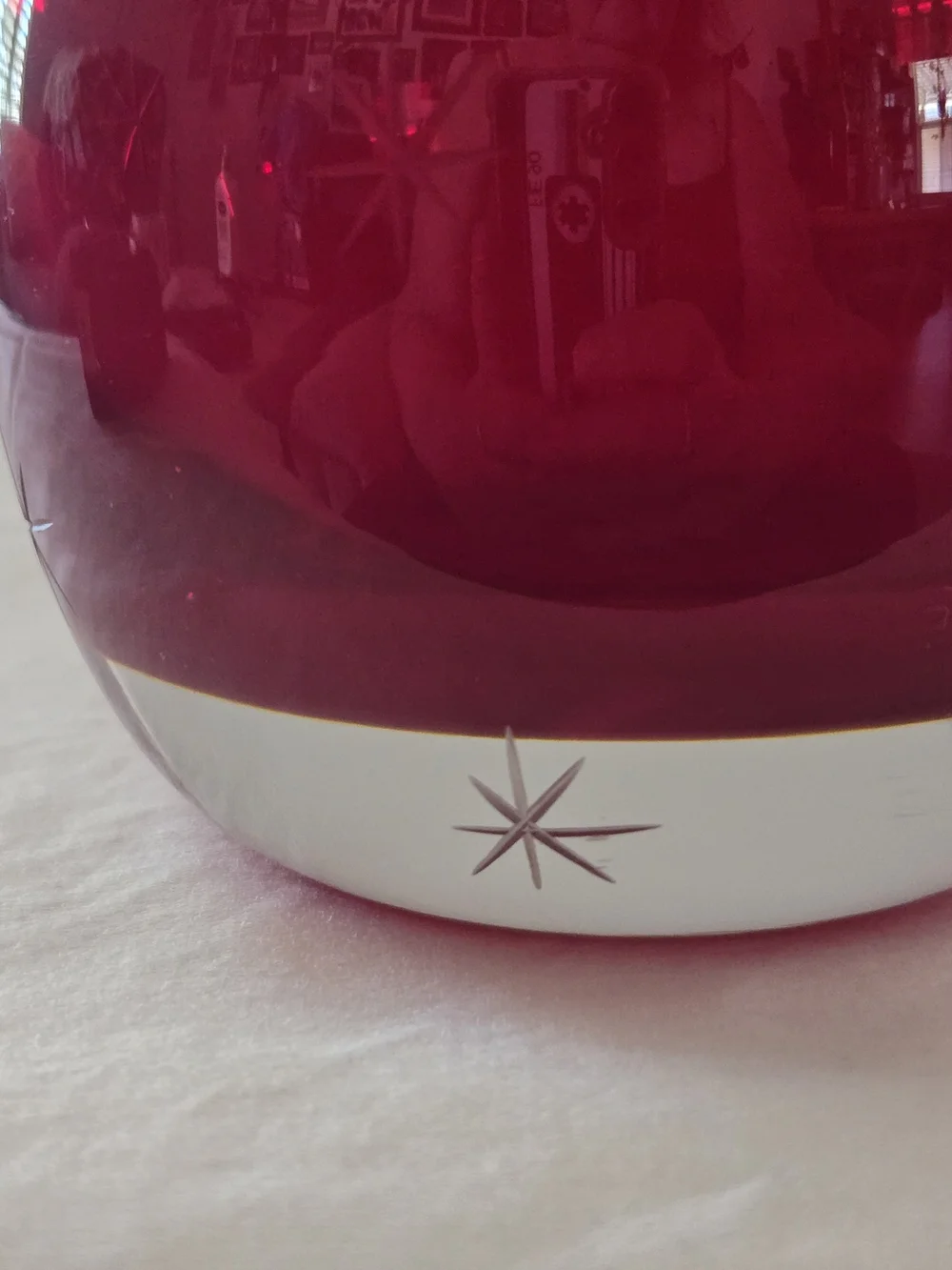Crate&Barrel Ruby Red Glass Candle Holder